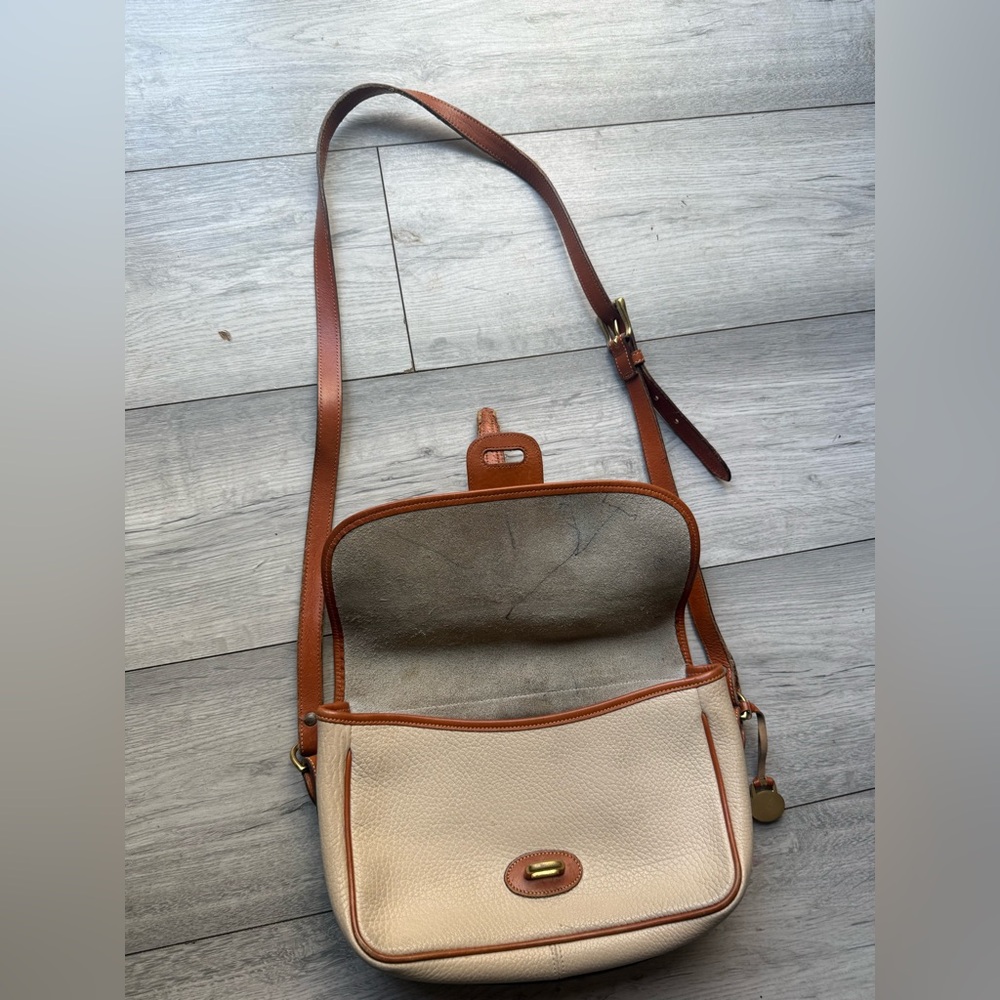 Dooney & Bourke Vintage Crossbody Leather-Trim Beige - Picture 4 of 9